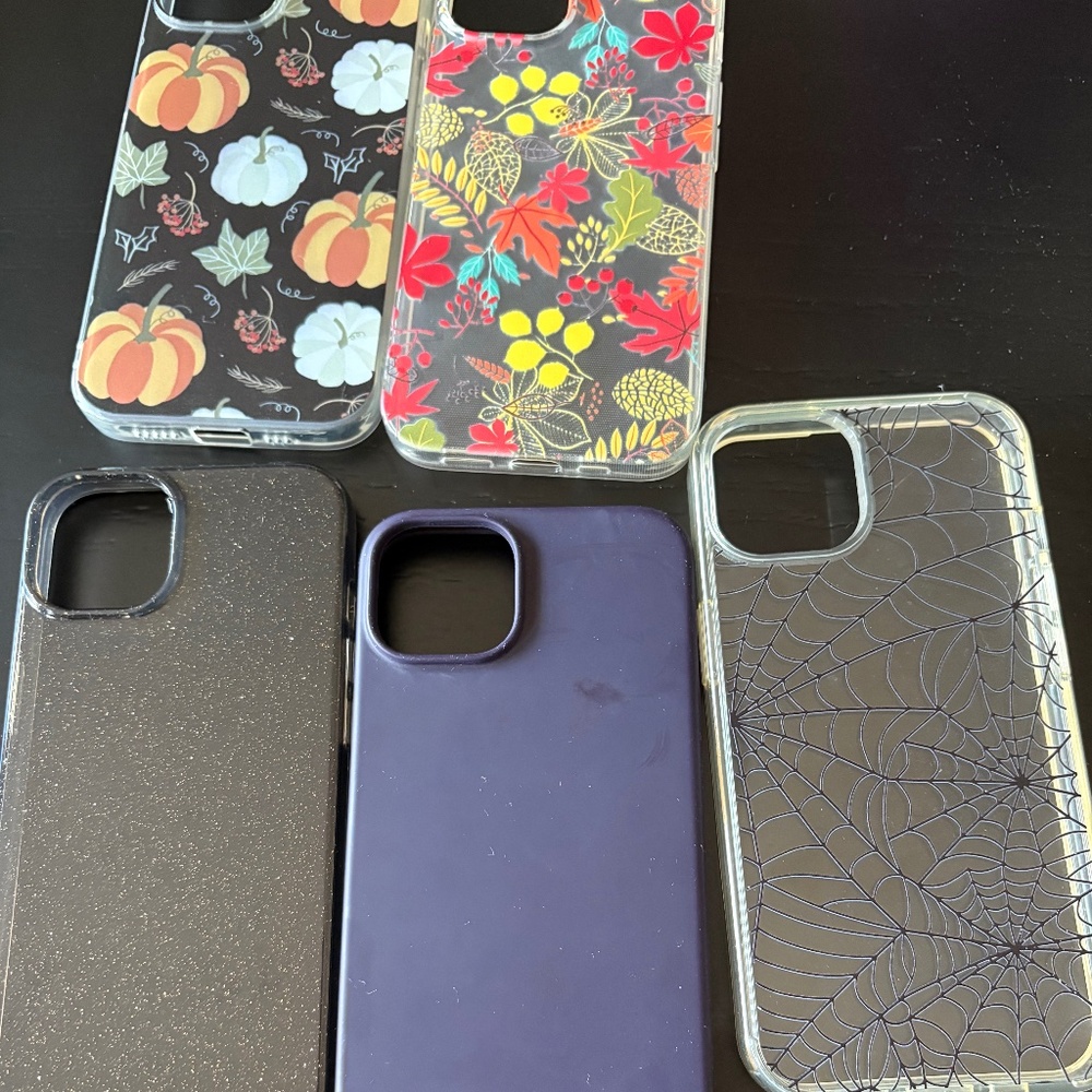 Set of Five Fall and Halloween iPhone 14 Cases
